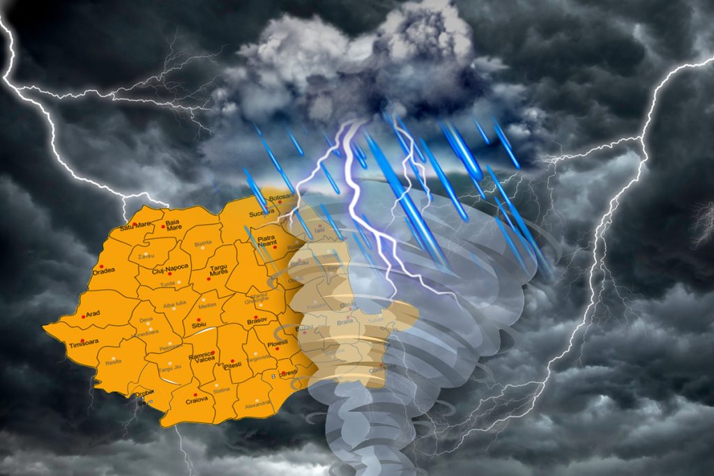 "URGENȚĂ METEO! Cod galben emis pentru zonele afectate de vremea rea"